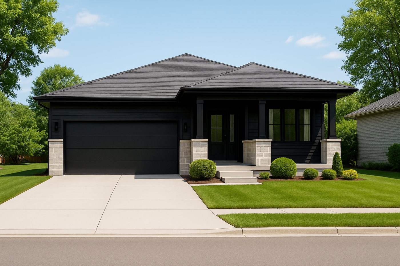Rendering of an ADR home with covered front porch